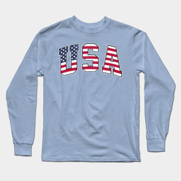 USA Long Sleeve T-Shirt by cowyark rubbark